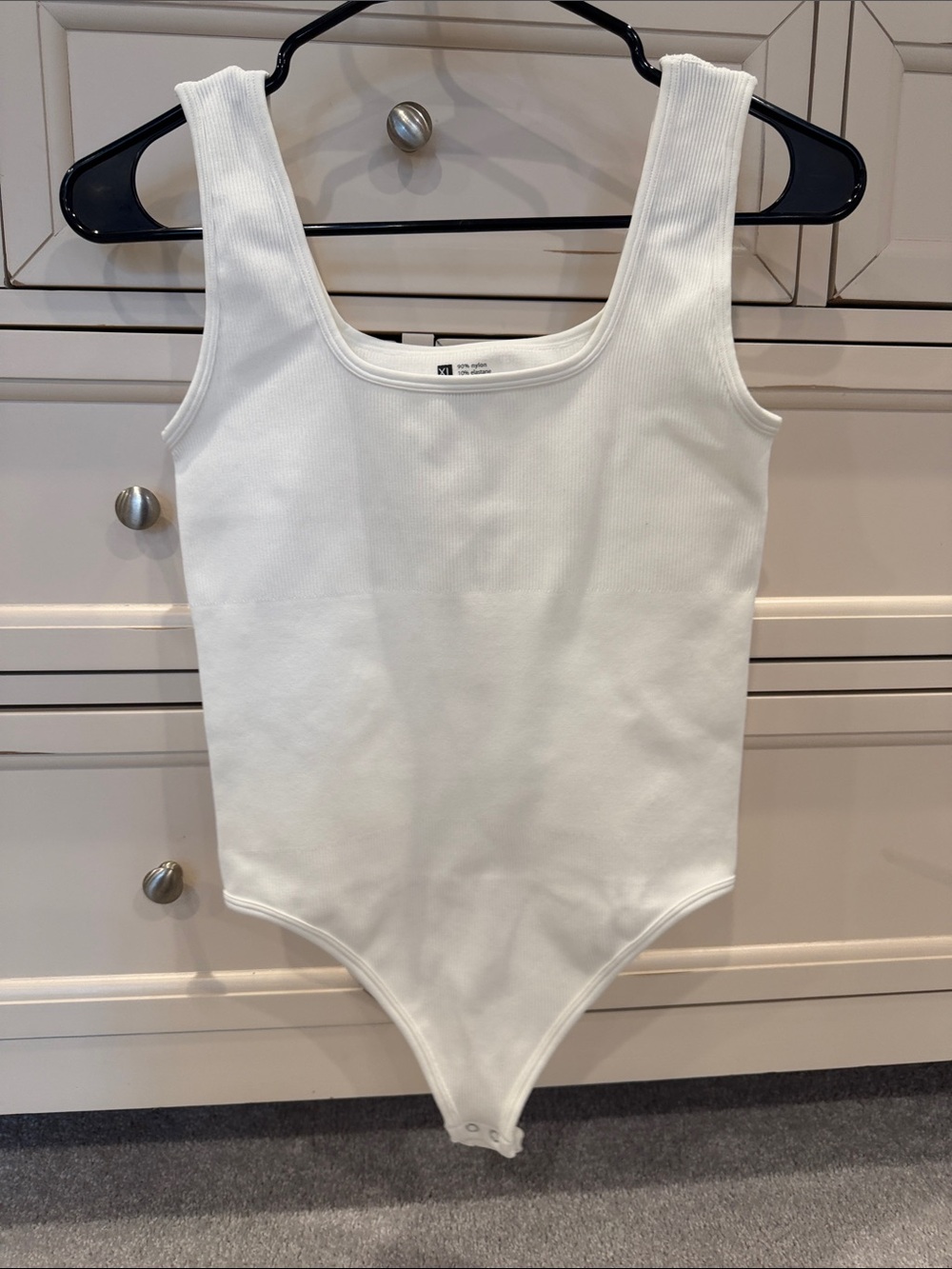 Amazon White Ribbed One-Piece Bodysuit never worn